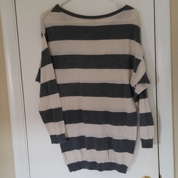 Oversize Multistripes Boat Neck Knit Sweater - Picture 5 of 5